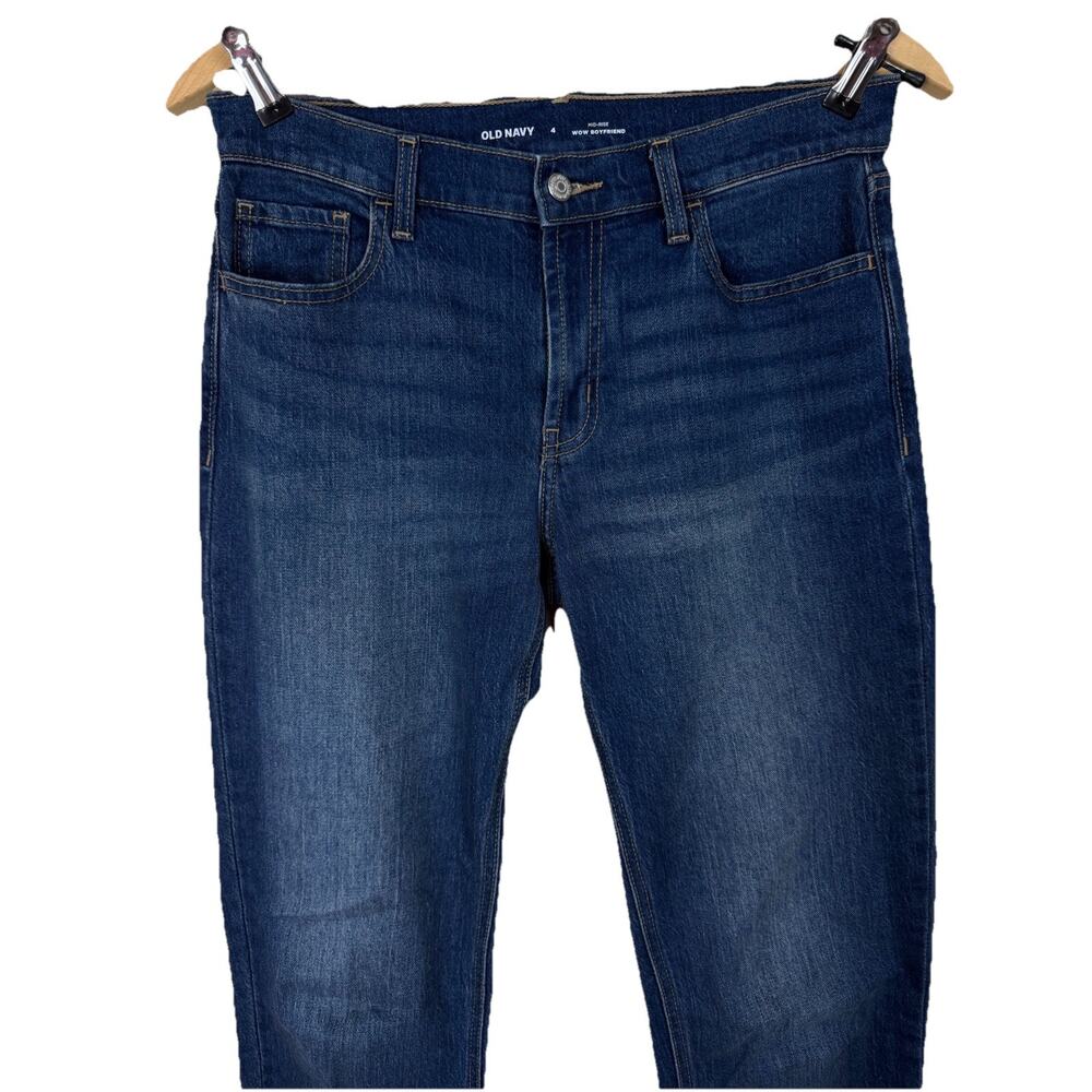 Old Navy Jeans Womens Size 4 Blue Wow Boyfriend Mid-Rise Stretch Denim Classic - Picture 2 of 10